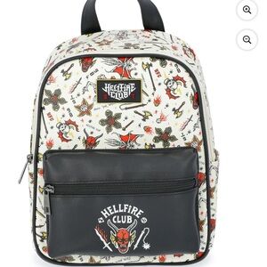 Netflix Stranger Things Hellfire Club 10.5" Mini Backpack, Black/White